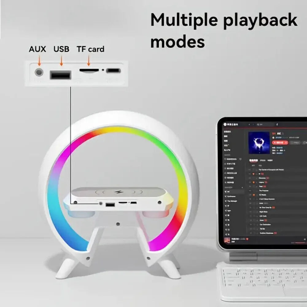 LED Smart Lamp Wireless Charger Bluetooth Speaker