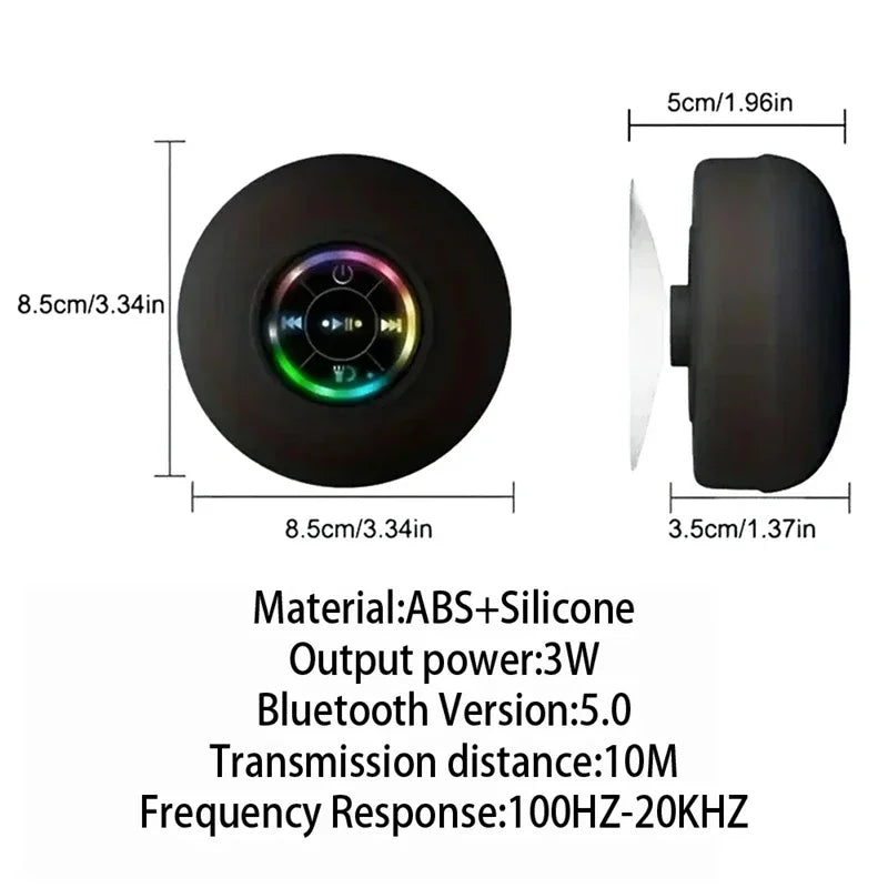 Waterproof Bluetooth Speaker with Suction Cup