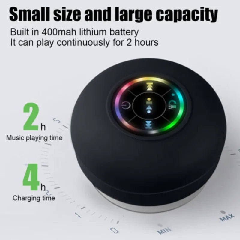 Waterproof Bluetooth Speaker with Suction Cup